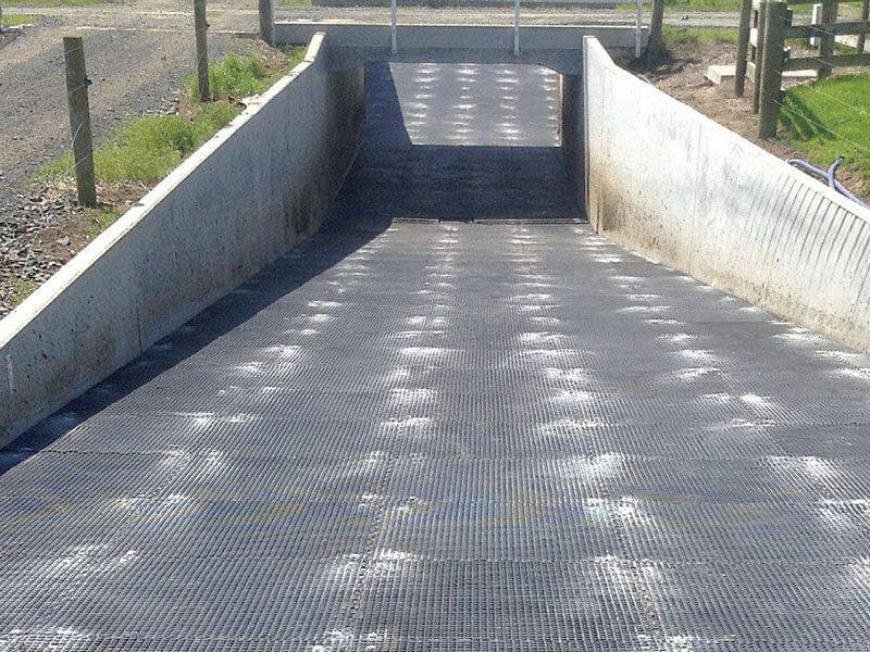 doublestud mat installed on a dairy underpass
